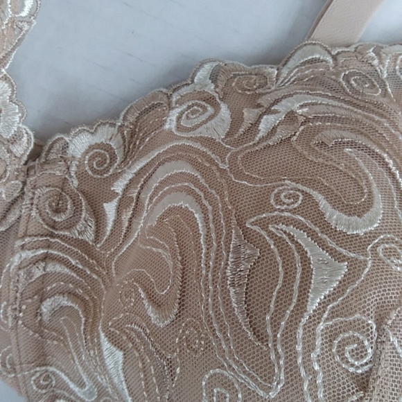 Playtex Secrets Side Smoothing Embroidered Underwire Bra 36DD Nude Tan - Picture 5 of 15